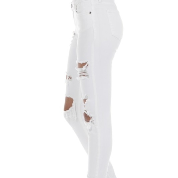 EUNINA DENIM WHITE DISTRESSED RIPPED JEANS 5-11 - Picture 2 of 5